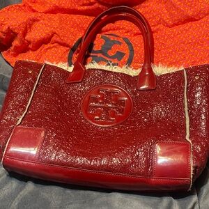 Tory Burch Burgundy Leather Tote